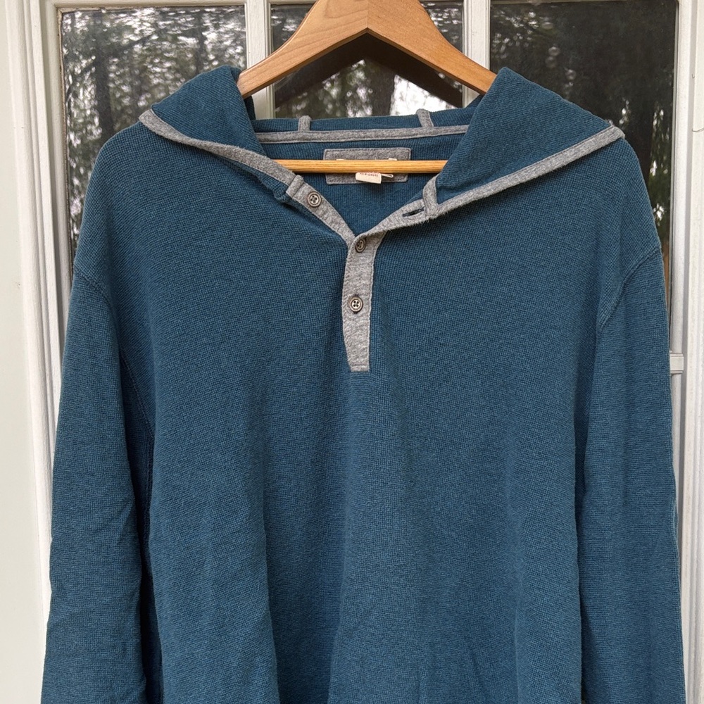 Carbon2Cobalt - Teal and Gray Hoodie Shirt - Large